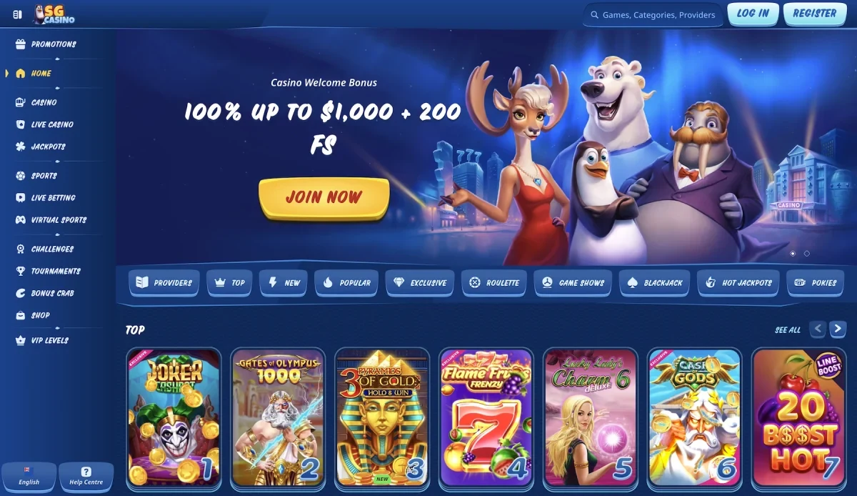 La lobby di SG Casino